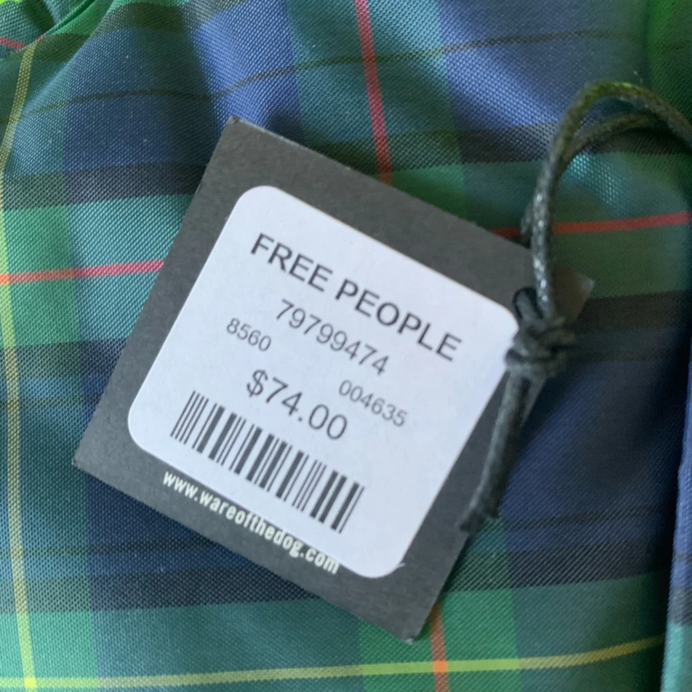 NWT Free People X Ware of the Dog Green and Blue Dog Jacket